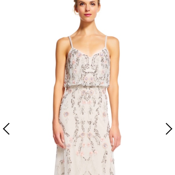 Adrianna Papell Floral Beaded Blouson Dress - 2 - Picture 2 of 5